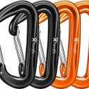 12KN Heavy Duty Carabiner Clips - Favofit 3.2'' Small Carbineers for Hiking Camping Hammocks Keys Keychains Dog Leashes - Ideal for Outdoor Enthusiasts (Orange)