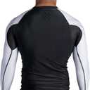 Sanabul Essential Long Sleeve Compression Training Rash Guard for MMA BJJ Wrestling Grappling and No Gi Jiu Jitsu Rashguard - White, Small