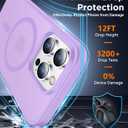 SPIDERCASE for iPhone 14 Pro Max Case, Magnetic Translucent Matte Case with 2PCS Tempered Glass Screen Protector Slim Phone Case for iPhone 14 Pro Max 6.7'', Light Purple