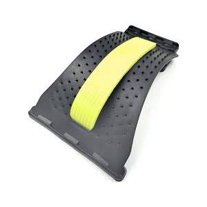 Back Stretcher for Lower Back Pain Relief - 4 Level Adjustable Lumbar Support Board, ABS Frame with Soft NBR Foam Cracker Device for Scoliosis/Spine Decompression (Yellow)