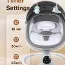Electric Baby Swing for Infants to Toddler, 0-9 Months Portable Swing Rocker 5 Sway Speed, Bluetooth,12 Preset Lullabies with Remote Control, Infant Swing for Baby Boys & Girls, Grey