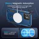 Caka for iPhone 11 Case, iPhone 11 Phone Case [Compatible with Magsafe] [Built-in Invisible Stand] [Heavy Duty Drop Protection] Shockproof Rugged Protective Magnetic Cover Accessories Navy Blue