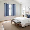 MIULEE Denim Blue Blackout Curtains for Bedroom Living Room 54 Inches Long 2 Panels, Thermal Insulated Room Darkening Drapes Grommet Noise Reducing Light Blocking Window Treatments 40x54 Inch