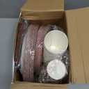 Domensi 200 Pcs Vintage Christmas Party Supplies Tableware Set for 50 Guests, 7 & 9 Inch Xmas Paper Plates and Napkins 9 oz Disposable Cups for Holiday Party Decoration(Christmas Tree)