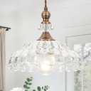 9.8" Vintage Pendant Lights for Kitchen Island, Small Brass Gold Hanging Pendant Lighting Fixture for Dining Room Hallway Bedroom