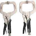 Amazon Basics Adjustable Metal Face Clamps for Woodworking, Welding, or Repairs, 11-inch, Pack of 2, Black/Silver