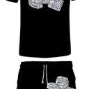 Anime Shirt and Shorts Sets Casual Tshit and Pants Beach Tracksuits Swim Trunks Suit for Men Women (Medium)