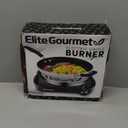 Elite Gourmet ESB301C Countertop Single Coiled Burner, 1100 Watts Electric Hot Plate, Temperature Controls, Power Indicator Lights, Easy to Clean, Black