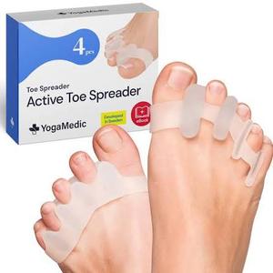 Yoga Toe Separators for Toe Straightening & Relaxation, 4 Pcs Silicone Toe Spacers | Correct Overlapping Toes, Bunions, Hammer Toe | Toe Support toe separators for Women & Men (Clear, 3.98)