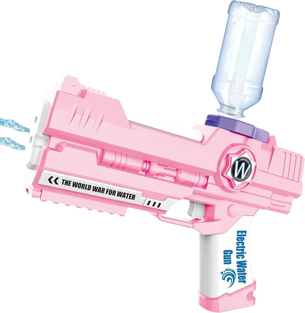 Electric Water Gun, Ultimate Battle Blaster Water Guns with Dual Nozzles High Capacity Automatic Squirt Guns Summer Outdoor Beach Swimming Pool Party Toy for Adult and Kids (Pink, 1P Pink)