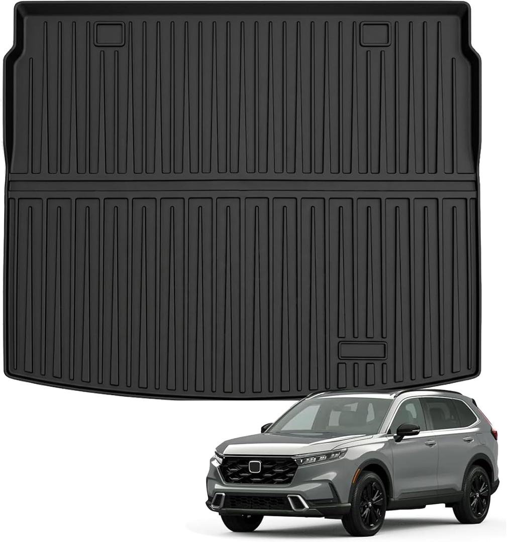 Auxko All Weather Cargo Liner Fit for Honda CR-V(Include Hybrid) 2023 2024 2025 2026 Upper Position TPE Rubber Trunk Mat CRV Accessories All Season Guard Odorless Anti-Slip Cargo Mat Black