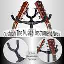 Triple Guitar Stand, Tripod Adjustable 3 Guitar Stand Floor for Acoustic, Bass & Electric. Multi Guitar Rack Stand Holder for Multiple Guitars, Folding Banjo Stand with Strap & Picks