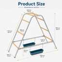 Chicken Perch & Roosting Ladder with 2 Feeders, Metal Chicken Coop Playground