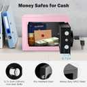 Small Mini Fire Safe Box for Home, 0.3 Cubic Feet Medication Lock Box, Security Money Safes with Digital Keypad, Spare Keys, Personal Safes for Money, Jewelry, ID Documents