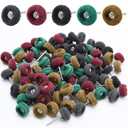 200pcs Abrasive Wheel, 1" Buffing Polishing Wheels | for Rotary Tools-1/8"(3mm) Shank, 120 Grit, 180 Grit, 320 Grit, 400 Grit, 600 Grit