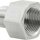 Beduan Stainless Steel Thread Adapter NPT 1/4" Female to M10x1.0 Male Pipe Fitting Converter