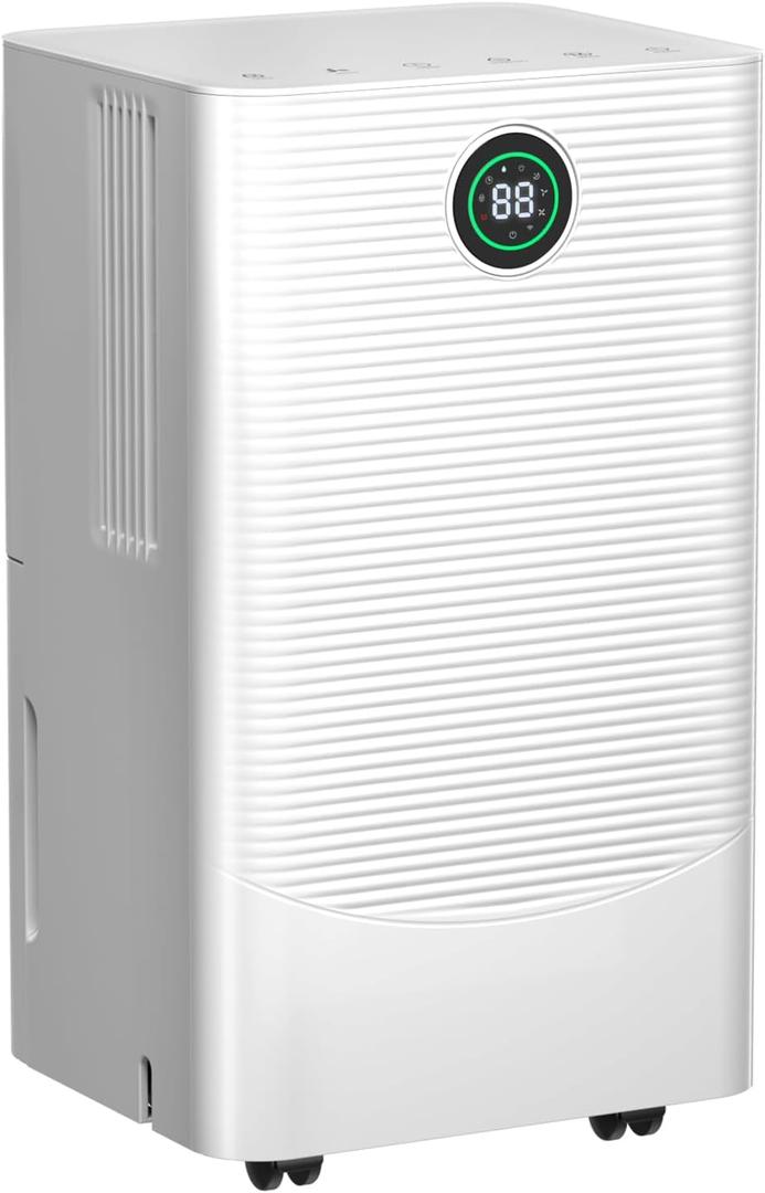 Electactic 25 Pint Dehumidifier for Bedroom Bathroom Basement, 38dB Quiet, Precise Humidity Control, 3 Modes, Drain Hose & 0.53 Gal Water Tank, Small 1800 Sq.ft Dehumidifiers for Apartment RV Dorm