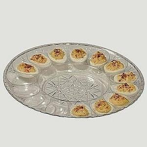 Deviled Egg Clear Plastic Crystal Cut Platter - Set of 2 Deviled Egg Clear Plastic Crystal Cut Platter - Set of 2