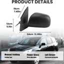 Left Driver Side Mirror Compatible with Toyota RAV4 2009 2010 2011 2012 Power Manual Folding Non-Heated US Built Door Mirrors (3 Pins)