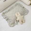 BuLuTu Soft Cotton Kids Pillowcases Standard Size, Blue Floral Toddler Pillowcases for Girls Boys, Cotton Muslin Pillow Protector for Children Bedding Gift, Envelope Closure,20"x26",1 PC