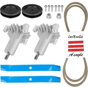 AEagle Mower Parts Deck Rebuild Kit for Craftsman Poulan Husqvarna LT1000 LT2000, Spindles AYP Husqvarna 130794 532130794, Blades 134149, Pulleys 173436 129861 153535, Deck Belt 144959 95"
