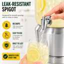 Drink Dispenser with Ice Chambers, Lemonade Tea Water Dispenser with Spigot, Stainless Steel Beverage Jar Jug, Perfect for Home Parties, Weddings, Gifts & Events (Silver, 3, Gallons)
