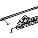 ATDAWN Easter Door Garland Hanger, Black Iron Rectangular Hanger, Adjustable Width 35-46 Inches, No Nails or Screws, Includes Merry Christmas Sign