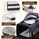 3-Sided Expandable Pet Cat Carrier with Wheels & Hammock, 24-Inch Soft-Sided Portable Rolling Pet Carrier for Large Cats, Medium & Small Dogs, Detachable for Travel, Camping, Outdoor Walks