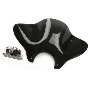 PSLER 7/8" Cruiser Windshield Windscreen with Mounting Kit for Universal Motorcycle (Black)