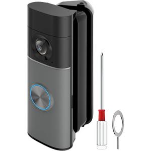 R-ing Doorbell Angle Mount, 30-55 Degrees Adjustable Door Mount for Wired Doorbell Pro/Plus(newest model), Widen Corner View Kit, Left/Right Universal Installation for House(Black)