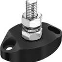 LENKRAD M6 Single Stud Bus Bar Stainless 150A Power Distribution Block 12V Battery Junction Post, Black Marine Ground Post with Insulated Base, RV Automotive New Energy Buss