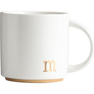 COLLECTIVE HOME - Monogram Ceramic Mugs, 15 oz Golden Initial Coffee Cups, Elegant Alphabet Tea Mugs, Elegant Personalized Mug with Gift Box, Luxurious Cups for Office and Home (m)
