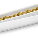 KooK Olive Boat Tray, Set of 2, Charcuterie Tray, Grazing Table Supplies, Charcuterie Board Accessories, Ceramic Serving Dish, Narrow Canoe, Cheeses and Appetizers, Dishwasher Safe, 12, White