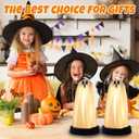 Halloween Ghost Decor Light - Halloween Decorations Indoor - Light Up Ghost in Glass Cloche, Cute Ghost Decor for Indoor Party Home Table Room Kitchen and Fireplace Decorations