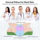 Anvo Cervical Neck Pillow for Neck and Shoulder Pain - Memory Foam Pillows for Pain Relief Sleeping, Contour Orthopedic for Side Back Stomach Sleeper, Grey