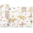 LifeTree Baby Swaddle Blanket, 70% Viscose from Bamboo and 30% Cotton Muslin Swaddles Blankets Boys Girls, Swaddling Blanket for Newborn, Super Soft Large 47" x 47", Yellow Sandy Beach