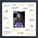 12x12 Signature Picture Frame with White Mat Display 5x7 Photo Celebrations and Wedding, Black Wood Frame for Wall Hanging - Mounting Hardware Included