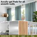 ANDGOO 8 Pack No Drill Curtain Rod Holder, Nail Free Adjustable Rod Hooks, Holding Up to 17 lbs, PET Self Adhesive Curtain Rod Hangers for Smooth and Flat Surfaces(Rustic Brown)