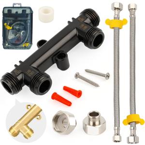 Upgraded WP596816 Hot Water Recirculating Pump Sensor Valve Kit,New Copper Finish,Compatible with watts premier 500800/500805&grundfos up comfort Systems,Includes 2x12" Lines, 2x1/2"x3/8" Fittings