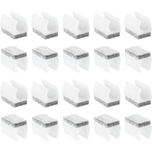 uxcell 20 Pcs Chair Legs Tips Caps with Felt Pads, U Shaped Chair Tube Floor Protectors, Furniture Protector Feet Glides, Fitting 14mm Metal Tube Legs, White, Gray Pad