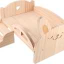 balacoo Elevated Wooden Hamster Bed Stairs Multi-Purpose Small Pet Bed for Chinchilla Squirrel