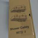 Shower Caddy Shelf Storage Rack Adhesive Without Drilling Stainless Steel with Hooks for Washroom, Lavatory, Restroom, Toilet, Bathroom, Kitchen - 2 Pack