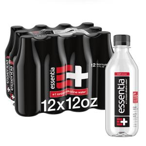 Essentia Water LLC; Ionized Alkaline Bottled Electrolyte Water; 99.9% Pure; 9.5 pH or Higher; Consistent Quality in Every BPA and Phthalate-Free Bottle; 12 Fl Oz (Pack of 12)