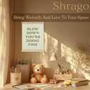 Shrago Slow Down You're Doing Fine Wall Art, Inspirational Positive Affirmation Green Striped Poster Hanger Frame for Bedroom Living Room Home Office Wall Decor, 12x16 Inch