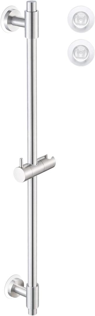 KES No Drill 30-Inch Shower Slide Bar with Adjustable Handheld Shower Head Holder, Self Adhesive, Universal Fit, SUS304 Brushed Stainless Steel Drill-Free for Bathroom, F209S78DF-BS