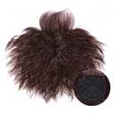 RemeeHi Human Hair Nature Curly Topper Replacement Fluffy Hairpiece Seamless Clip in Top Wiglet for Women Thin Hair Large Dark Brown
