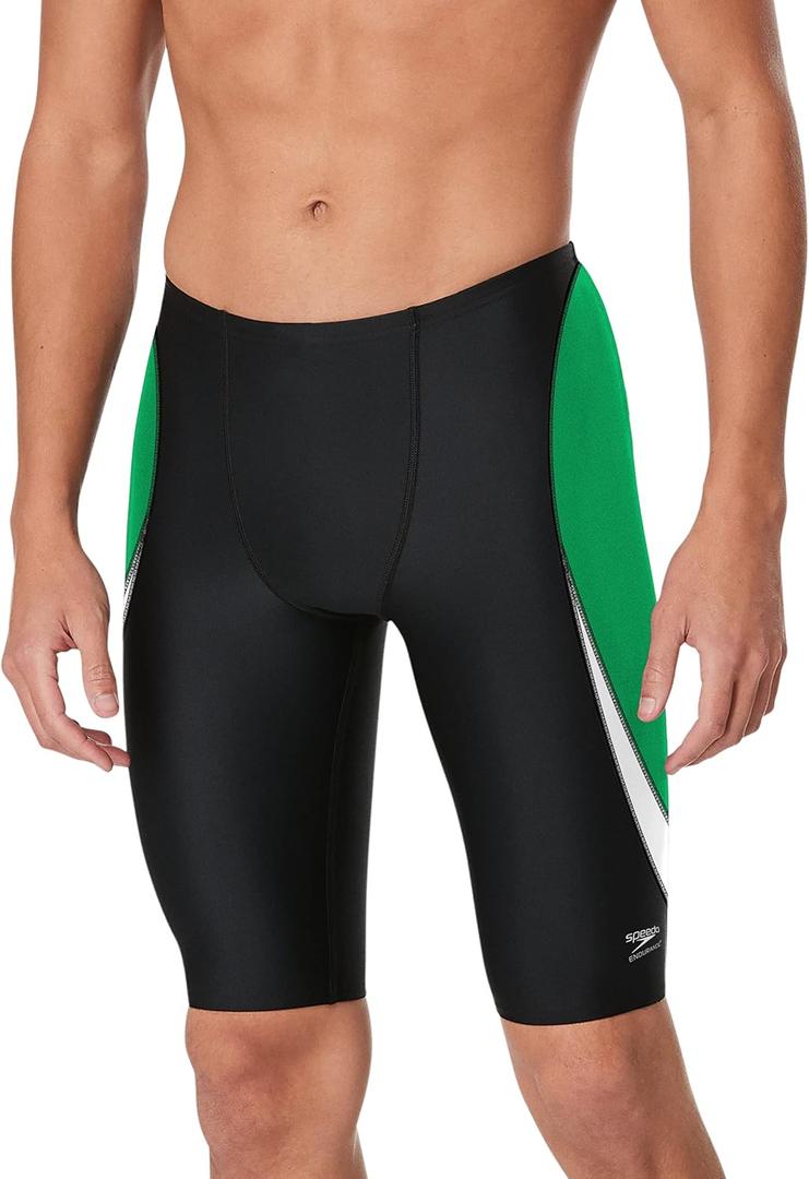 Speedo Men's Swimsuit Jammer Endurance+ Splice Team Colors - Manufacturer Discontinued (Green, M)