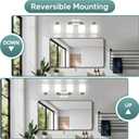 Ascher Bathroom Light Fixtures, 4-Light Vanity Light Over Mirror, Brushed Nickel Wall Sconces with Milky White Frosted Glass Shades, Wall Lamp for Living Room Bedroom, E26 Base(Bulbs Not Included)