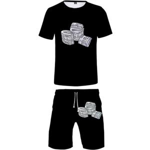 Anime Shirt and Shorts Sets Casual Tshit and Pants Beach Tracksuits Swim Trunks Suit for Men Women (Medium)