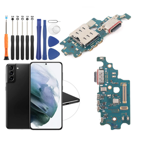 Dock Connector for Samsung Galaxy S21+ Plus 5G Charging Port Flex Cable Replacement for Samsung Galaxy S21 Plus 5G G996U USB Charger Dock Board Connector with Tools(Black)